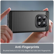 Xiaomi Redmi Note 15 5G Hoesje - MobyDefend TPU Backcover - Geborstelde Metaal &amp; Carbon-Look - Zwart