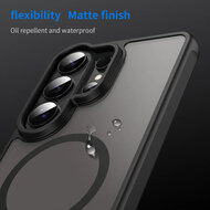 Samsung Galaxy S26 Ultra Hoesje - MobyDefend MagSafe Case Mat Transparant Met Gekleurde Rand - Zwart