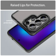 Samsung Galaxy S26 Ultra Hoesje - MobyDefend MagSafe Case Mat Transparant Met Gekleurde Rand - Zwart
