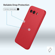 Google Pixel 10a Hoesje - MobyDefend Matte Siliconen Backcover - Framboosrood