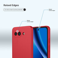 Google Pixel 10a Hoesje - MobyDefend Matte Siliconen Backcover - Framboosrood