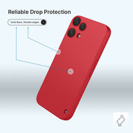 Nothing Phone (3a) Lite Hoesje - MobyDefend Matte Siliconen Backcover - Framboosrood