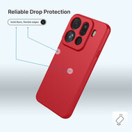 Oppo Find X9 Pro Hoesje - MobyDefend Matte Siliconen Backcover - Framboosrood