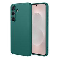 Samsung Galaxy S26 Hoesje - MobyDefend Matte Siliconen Backcover - Groen