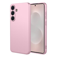 Samsung Galaxy S26 Hoesje - MobyDefend Matte Siliconen Backcover - Licht Roze