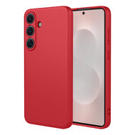 Samsung Galaxy S26 Hoesje - MobyDefend Matte Siliconen Backcover - Framboosrood
