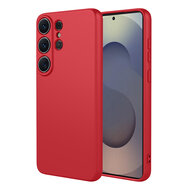 Samsung Galaxy S26 Ultra Hoesje - MobyDefend Matte Siliconen Backcover - Framboosrood
