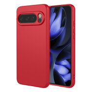 Google Pixel 10 / Google Pixel 10 Pro Hoesje - MobyDefend Matte Siliconen Backcover - Framboosrood