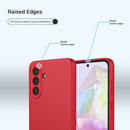 Samsung Galaxy A36 / Samsung Galaxy A37 Hoesje - MobyDefend Matte Siliconen Backcover - Framboosrood