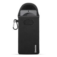 Hoesje voor Samsung Galaxy S26 - MobyDefend Neopreen Pouch Met Karabijnhaak - Insteekhoesje - Riemlus Hoesje - Zwart