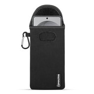 Hoesje voor Samsung Galaxy S26 Ultra - MobyDefend Neopreen Pouch Met Karabijnhaak - Insteekhoesje - Riemlus Hoesje - Zwart