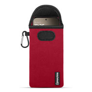 Hoesje voor Motorola Moto G67 / G77 / G87 - MobyDefend Neopreen Pouch Met Karabijnhaak - Insteekhoesje - Riemlus Hoesje - Rood