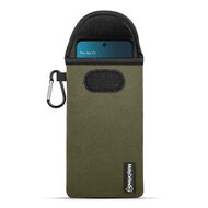 Hoesje voor Motorola Moto G57 Power - MobyDefend Neopreen Pouch Met Karabijnhaak - Insteekhoesje - Riemlus Hoesje - Groen