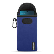 Hoesje voor Motorola Moto G57 Power - MobyDefend Neopreen Pouch Met Karabijnhaak - Insteekhoesje - Riemlus Hoesje - Blauw