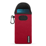 Hoesje voor Motorola Moto G57 Power - MobyDefend Neopreen Pouch Met Karabijnhaak - Insteekhoesje - Riemlus Hoesje - Rood