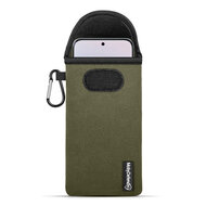 Hoesje voor Motorola Edge 70 Fusion - MobyDefend Neopreen Pouch Met Karabijnhaak - Insteekhoesje - Riemlus Hoesje - Groen