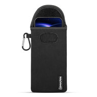 Hoesje voor Xiaomi 17 Ultra - MobyDefend Neopreen Pouch Met Karabijnhaak - Insteekhoesje - Riemlus Hoesje - Zwart