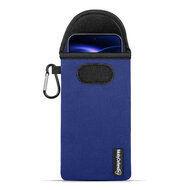 Hoesje voor Xiaomi 17 Ultra - MobyDefend Neopreen Pouch Met Karabijnhaak - Insteekhoesje - Riemlus Hoesje - Blauw
