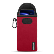 Hoesje voor Xiaomi 17 Ultra - MobyDefend Neopreen Pouch Met Karabijnhaak - Insteekhoesje - Riemlus Hoesje - Rood