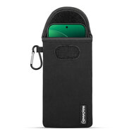 Hoesje voor Xiaomi 17 - MobyDefend Neopreen Pouch Met Karabijnhaak - Insteekhoesje - Riemlus Hoesje - Zwart