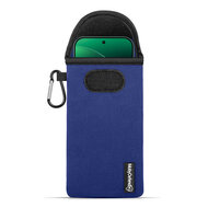 Hoesje voor Xiaomi 17 - MobyDefend Neopreen Pouch Met Karabijnhaak - Insteekhoesje - Riemlus Hoesje - Blauw
