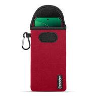 Hoesje voor Xiaomi 17 - MobyDefend Neopreen Pouch Met Karabijnhaak - Insteekhoesje - Riemlus Hoesje - Rood