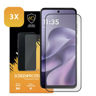 3-Pack Motorola Moto G17 / Motorola Moto G17 Power Screenprotectors - MobyDefend Screensavers Met Zwarte Randen - Gehard Glas 