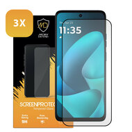 3-Pack Motorola Moto G57 Power Screenprotectors - MobyDefend Screensavers Met Zwarte Randen - Gehard Glas 
