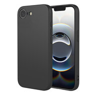 iPhone 16e / iPhone 17e Hoesje - MobyDefend Matte Siliconen Backcover - Zwart