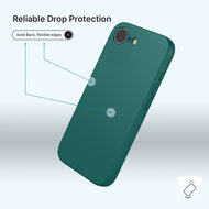 iPhone 16e / iPhone 17e Hoesje - MobyDefend Matte Siliconen Backcover - Groen