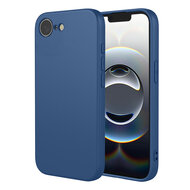 iPhone 16e / iPhone 17e Hoesje - MobyDefend Matte Siliconen Backcover - Blauw