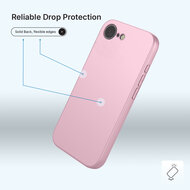 iPhone 16e / iPhone 17e Hoesje - MobyDefend Matte Siliconen Backcover - Licht Roze