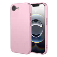 iPhone 16e / iPhone 17e Hoesje - MobyDefend Matte Siliconen Backcover - Licht Roze