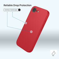 iPhone 16e / iPhone 17e Hoesje - MobyDefend Matte Siliconen Backcover - Framboosrood
