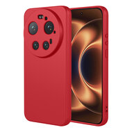 Xiaomi 17 Ultra Hoesje - MobyDefend Matte Siliconen Backcover - Framboosrood