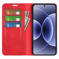 Xiaomi 17 Hoesje - MobyDefend Luxe Wallet Bookcase (Magnetische Sluiting) - Rood