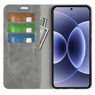 Xiaomi 17 Hoesje - MobyDefend Luxe Wallet Bookcase (Magnetische Sluiting) - Grijs