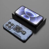 Xiaomi 17 Hoesje - MobyDefend Dubbelgelaagde Pantsercase Met Standaard - Blauw