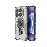 Xiaomi 17 Hoesje - MobyDefend Dubbelgelaagde Pantsercase Met Standaard - Zilvergrijs