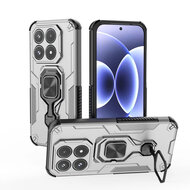 Xiaomi 17 Hoesje - MobyDefend Dubbelgelaagde Pantsercase Met Standaard - Zilvergrijs