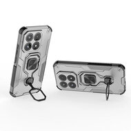 Xiaomi 17 Hoesje - MobyDefend Dubbelgelaagde Pantsercase Met Standaard - Zilvergrijs