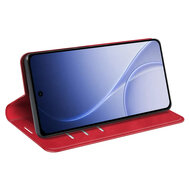 Oppo Reno15 Hoesje - MobyDefend Luxe Wallet Bookcase (Magnetische Sluiting) - Rood