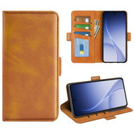 Oppo Reno15 Hoesje - MobyDefend Luxe Wallet Book Case (Sluiting Zijkant) - Lichtbruin