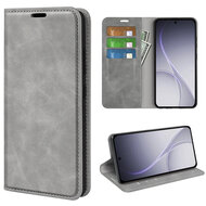 Oppo Reno15 F / Oppo Reno15 FS Hoesje - MobyDefend Luxe Wallet Bookcase (Magnetische Sluiting) - Grijs