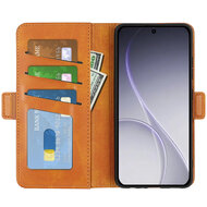 Oppo Reno15 F / Oppo Reno15 FS Hoesje - MobyDefend Luxe Wallet Book Case (Sluiting Zijkant) - Lichtbruin