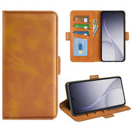 Oppo Reno15 F / Oppo Reno15 FS Hoesje - MobyDefend Luxe Wallet Book Case (Sluiting Zijkant) - Lichtbruin