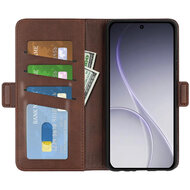 Oppo Reno15 F / Oppo Reno15 FS Hoesje - MobyDefend Luxe Wallet Book Case (Sluiting Zijkant) - Bruin