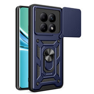 Xiaomi Redmi Note 15 5G Hoesje - MobyDefend Pantsercase Met Draaibare Ring - Blauw