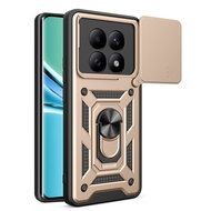 Xiaomi Redmi Note 15 5G Hoesje - MobyDefend Pantsercase Met Draaibare Ring - Goud