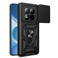 Xiaomi Redmi Note 15 Pro 4G Hoesje - MobyDefend Pantsercase Met Draaibare Ring - Zwart